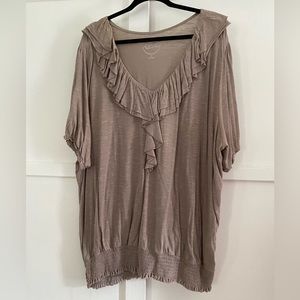 INC tan blouse